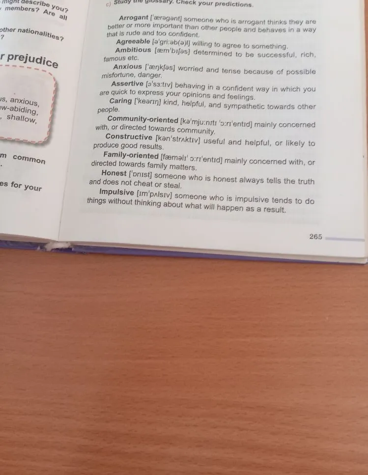 Study the glossary. Check your predictions.