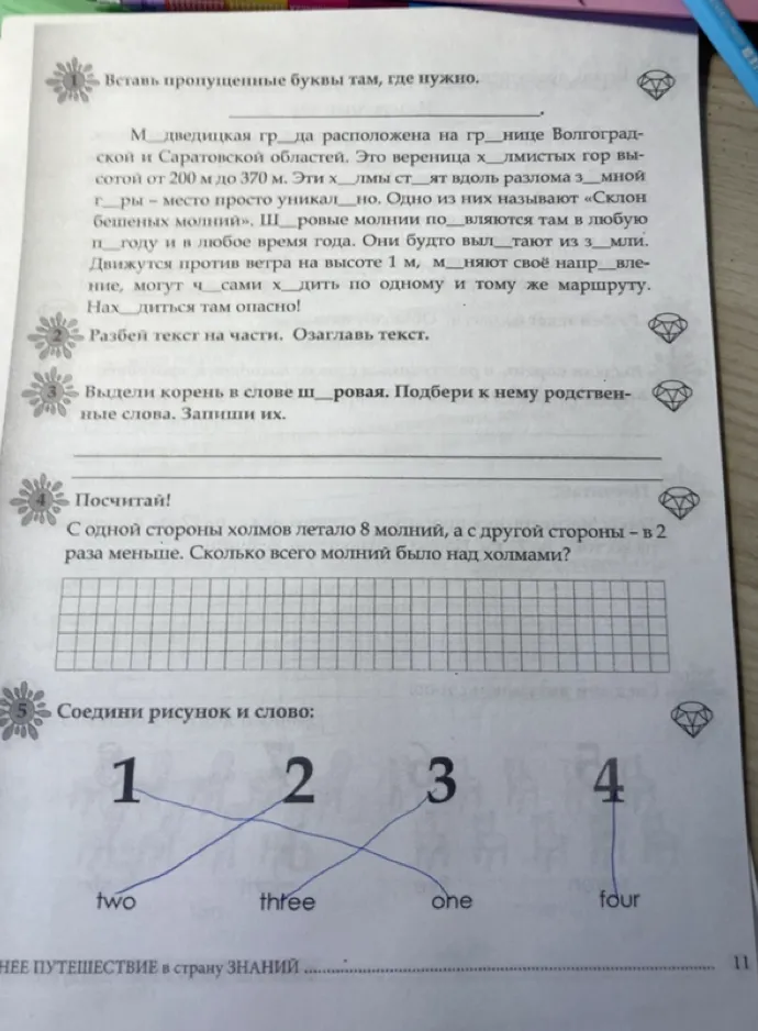 Вставь пропущенные буквы там, где нужно.