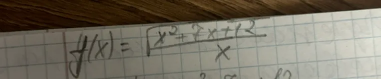 f(x) = sqrt((x^2+7x+12)/x)