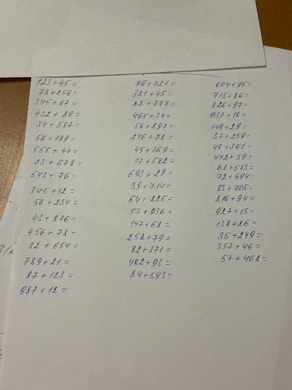 123 + 45 =