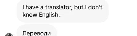 I have a translator, but I don't know English.