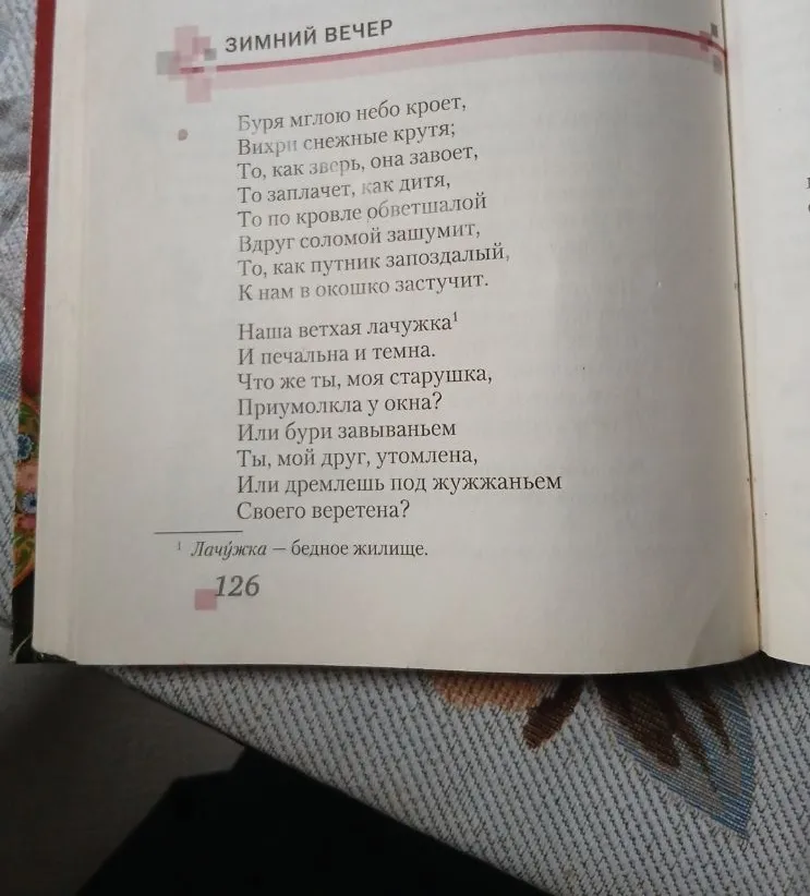 ЗИМНИЙ ВЕЧЕР Буря мглою небо кроет, Вихри снежные крутя; То, как зверь, она завоет, То заплачет, как дитя,