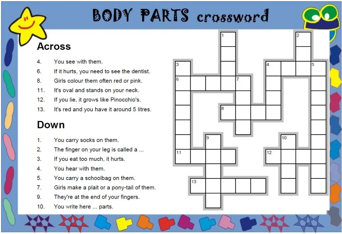 BODY PARTS crossword