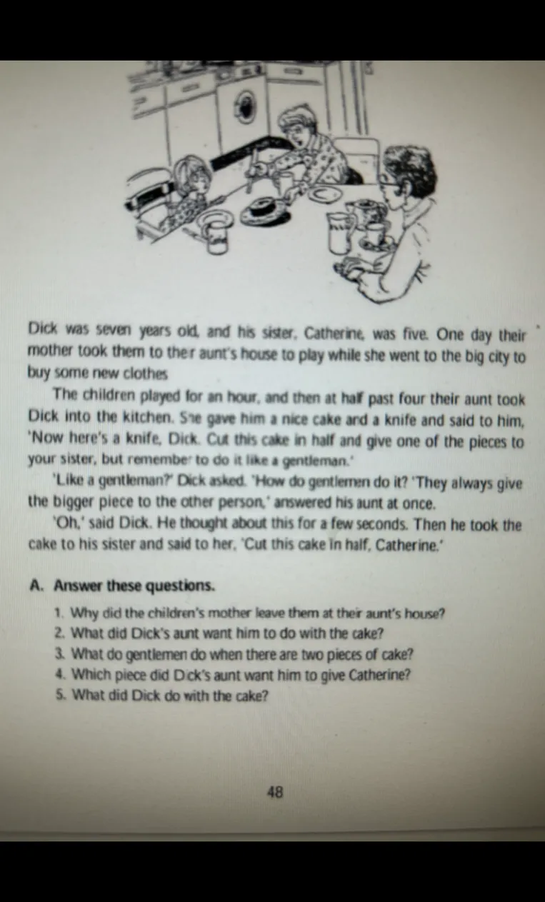 1. Why did the children's mother leave them at their aunt's house?