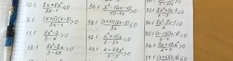 10.1 (2x+8x^2)/(7x-1) < 0