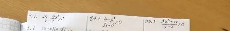 1.6 x-4x^2/x-1 > 0