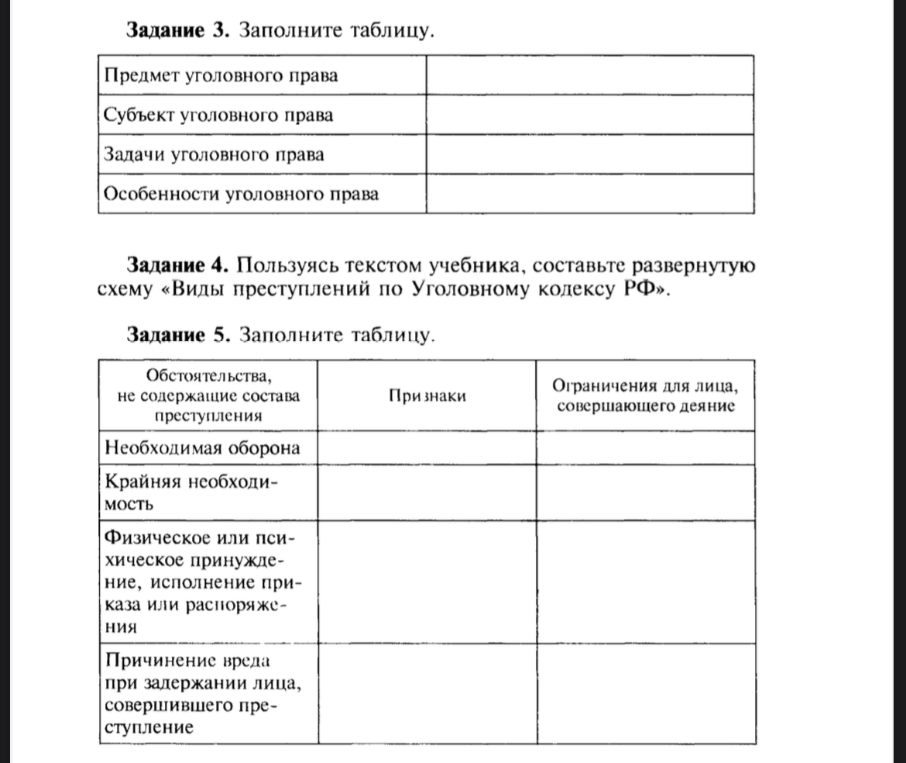 Задание 3. Заполните таблицу.