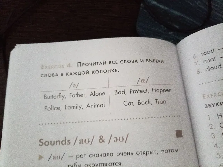 Exercise 4. Прочитай все слова и выбери слова в каждой колонке.
