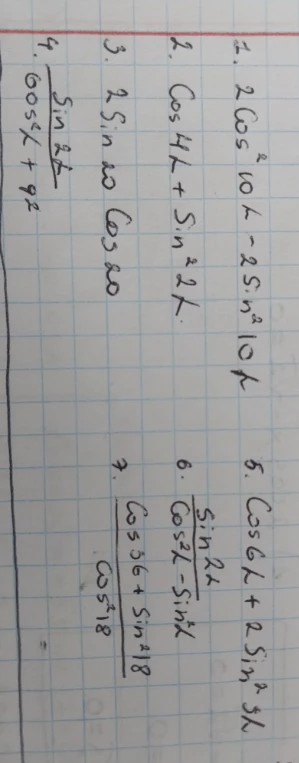 2cos^2 10x - 2sin^2 10x