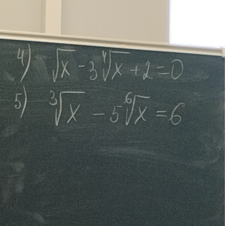 4) \sqrt{x} - 3\sqrt[4]{x} + 2 = 0