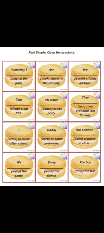 Past Simple. Open the brackets.