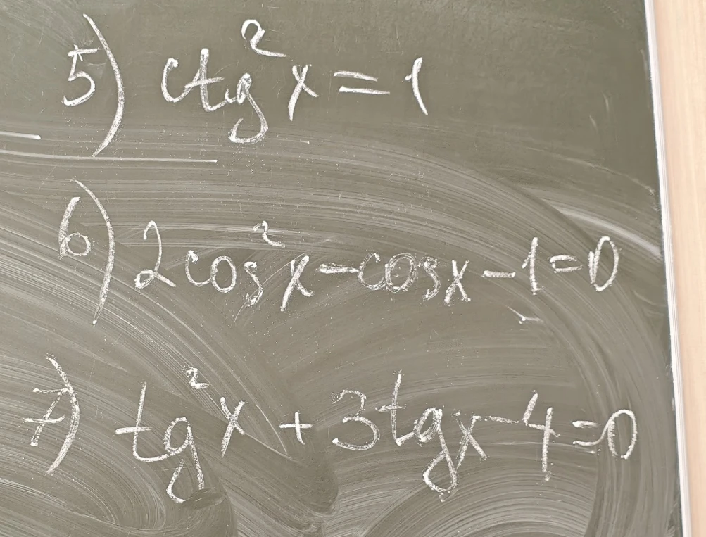 5) ctg^2 x = 1