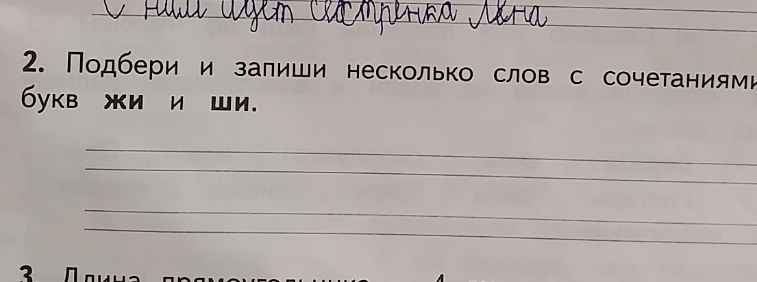Подбери и запиши несколько слов с сочетаниями букв жи и ши.