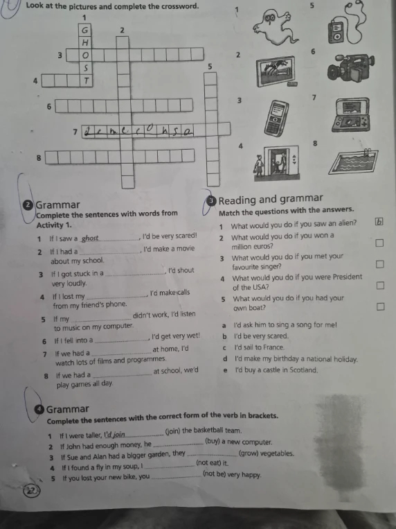 Look at the pictures and complete the crossword.