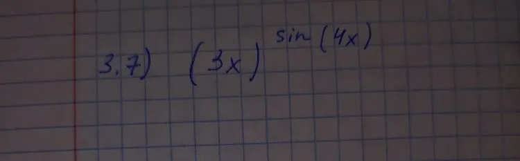 3.7) (3x)^sin(4x)