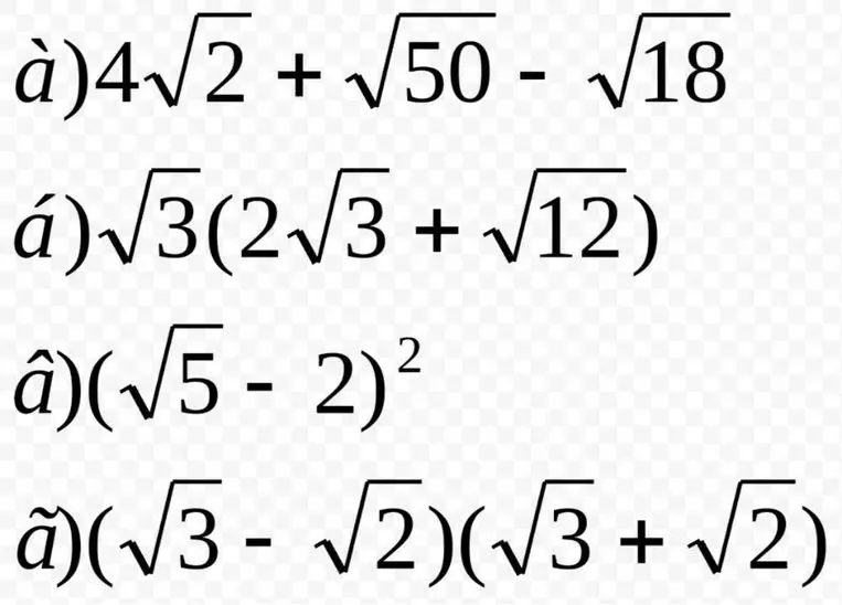 à) 4√2 + √50 - √18