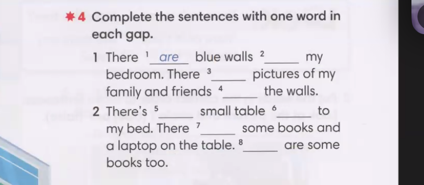 Complete the sentences with one word in each gap.
