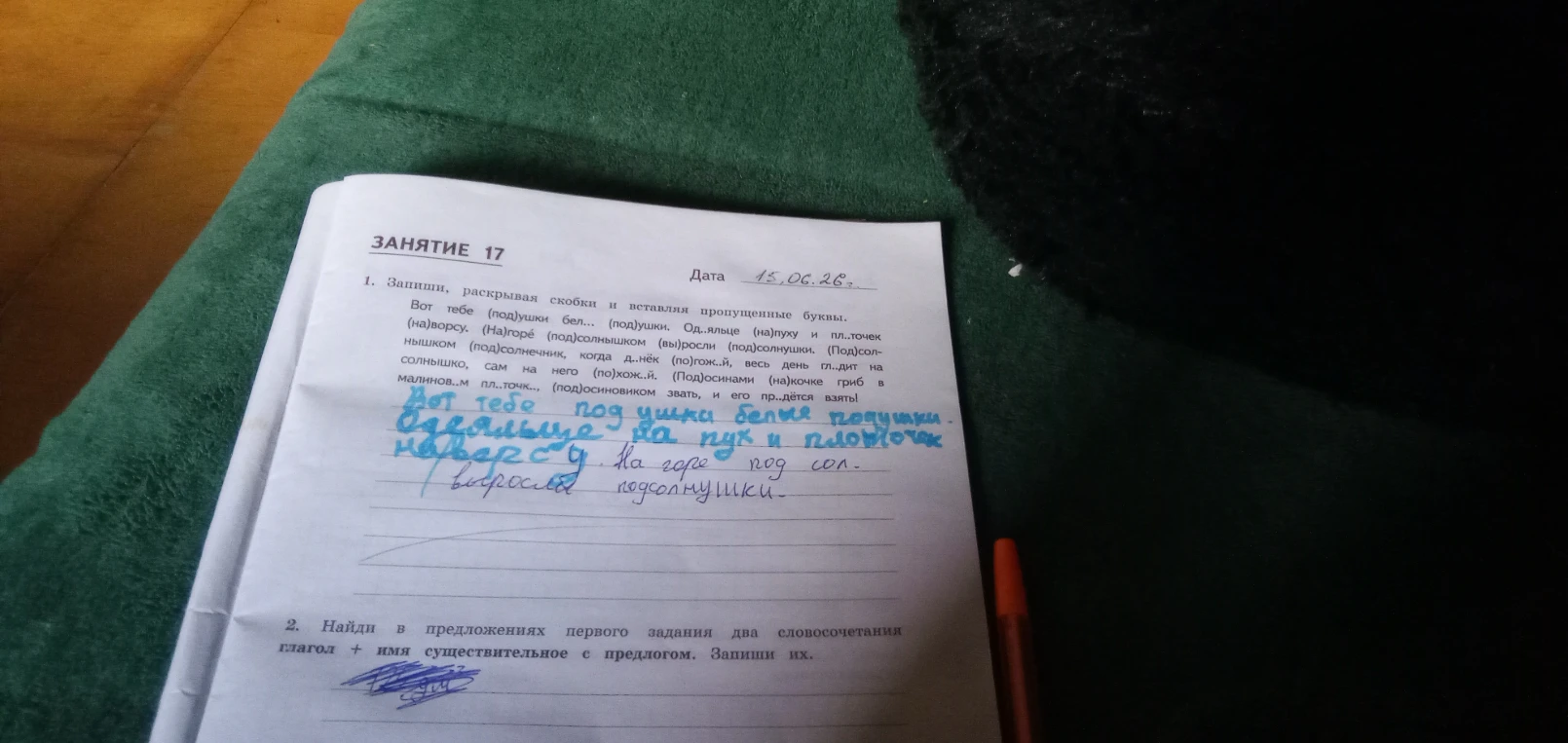 Запиши, раскрывая скобки и вставляя пропущенные буквы