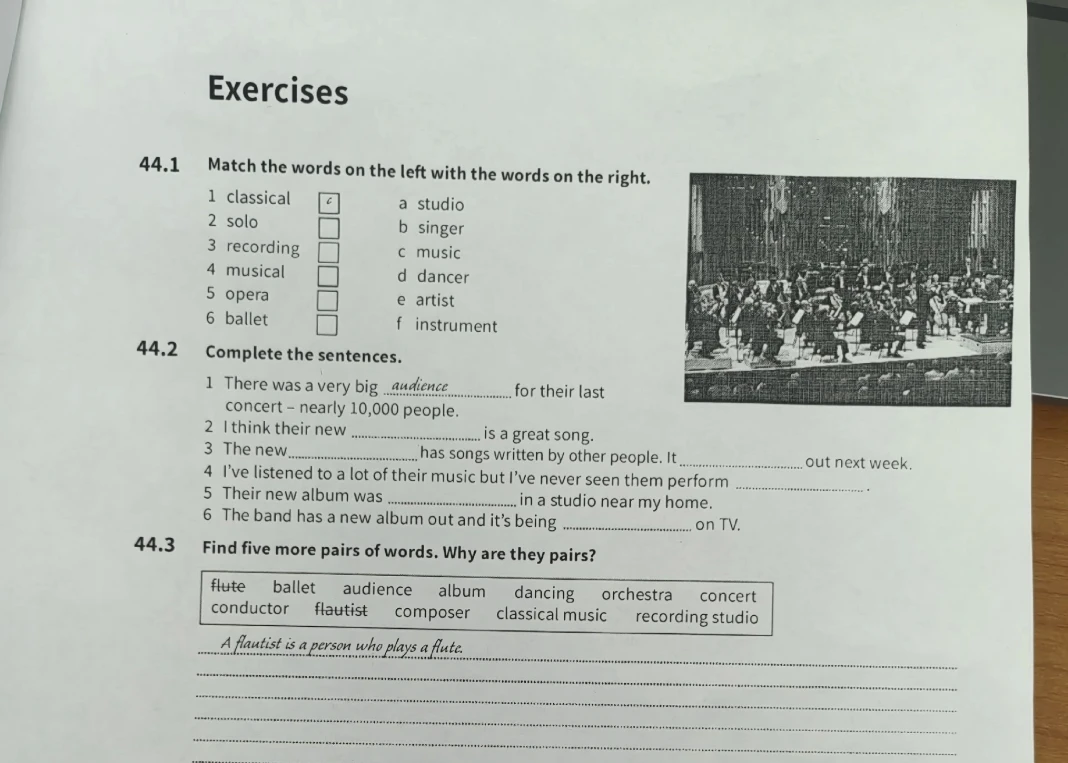 Match the words on the left with the words on the right.