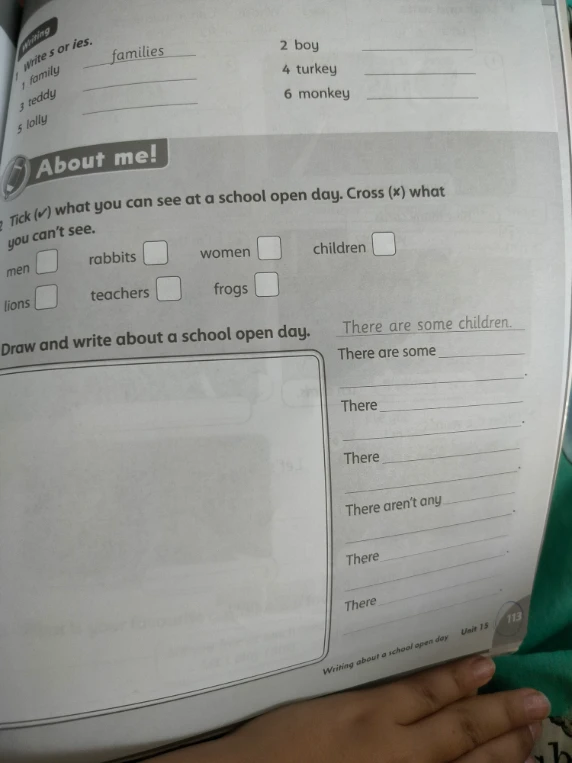 Write s or ies.