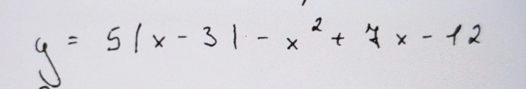 y = 5|x - 3| - x^2 + 7x - 12