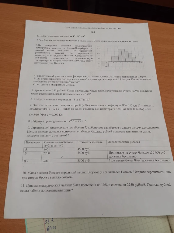 1. Найдите значение выражения 4^7 : 11^4 * 4^4