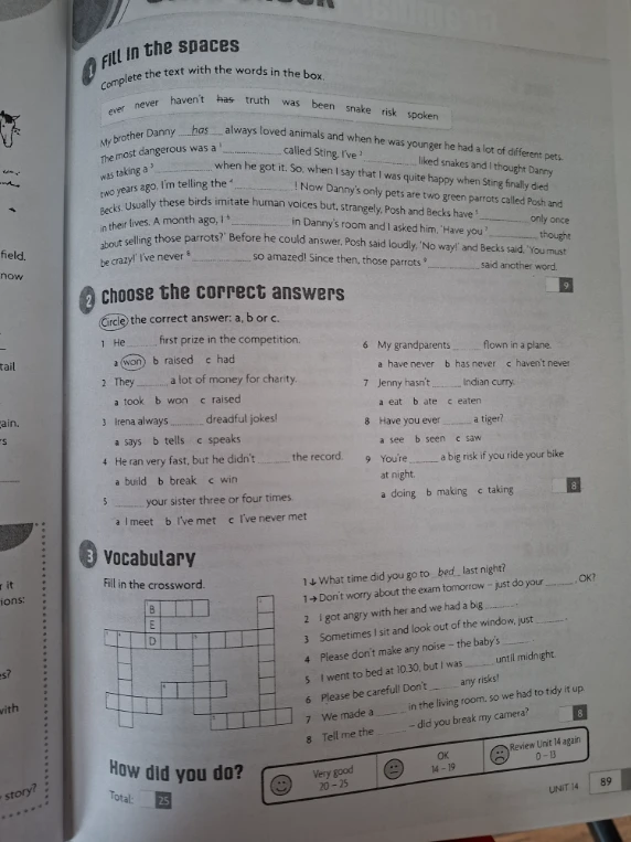 1 Fill in the spaces Complete the text with the words in the box.