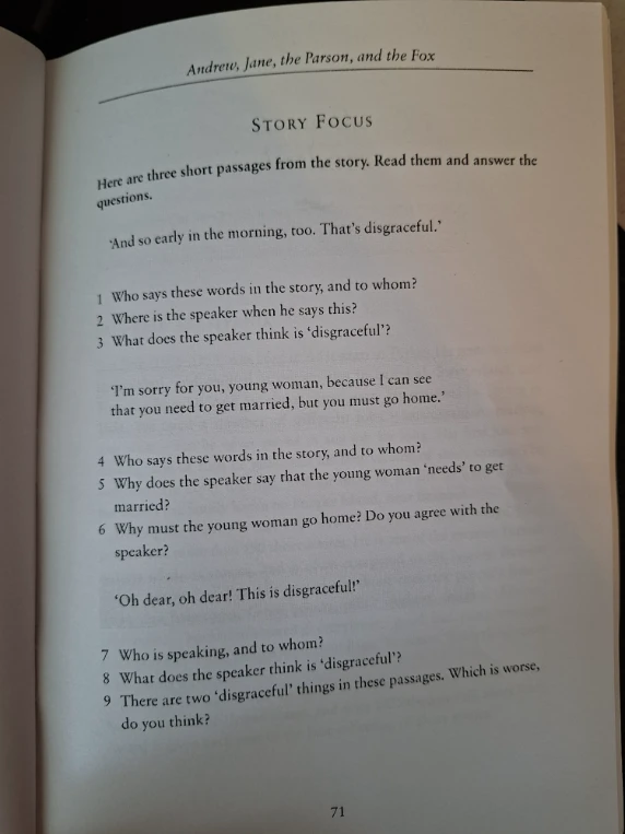 Here are three short passages from the story. Read them and answer the questions.