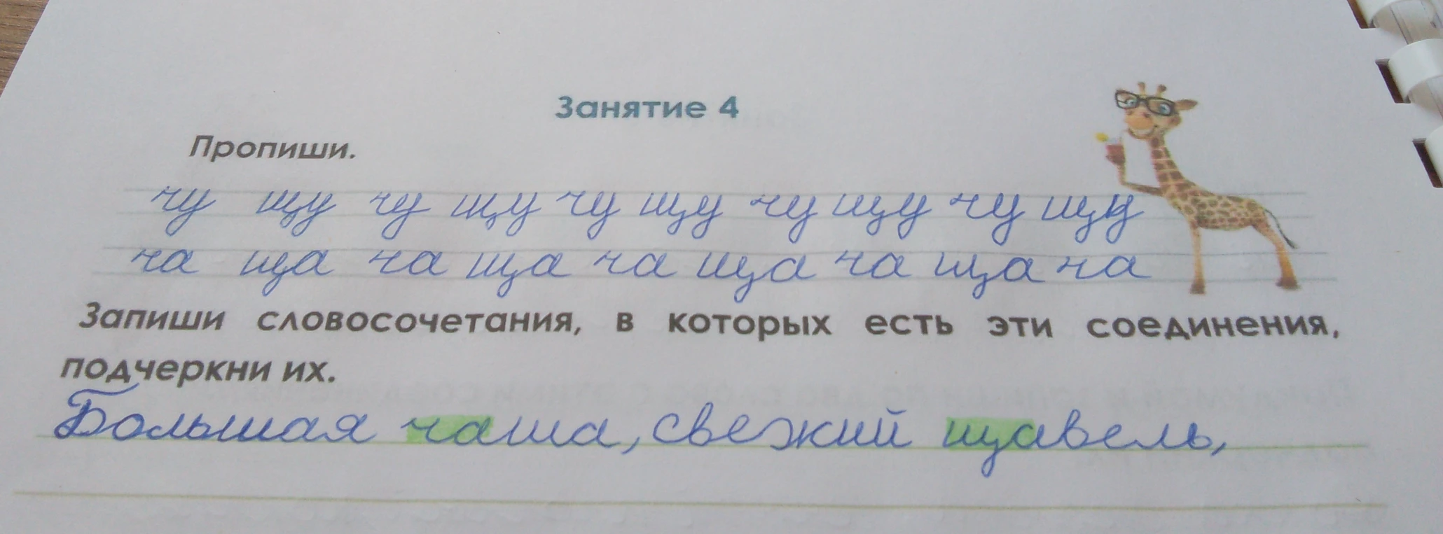 Запиши словосочетания, в которых есть эти соединения, подчеркни их.
