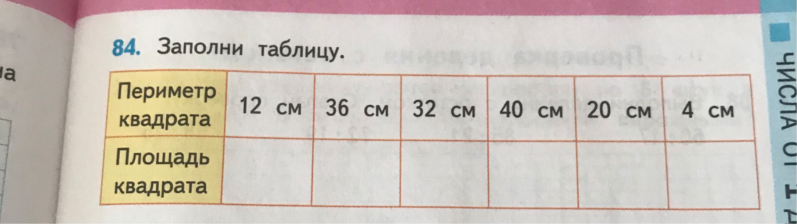 84. Заполни таблицу.