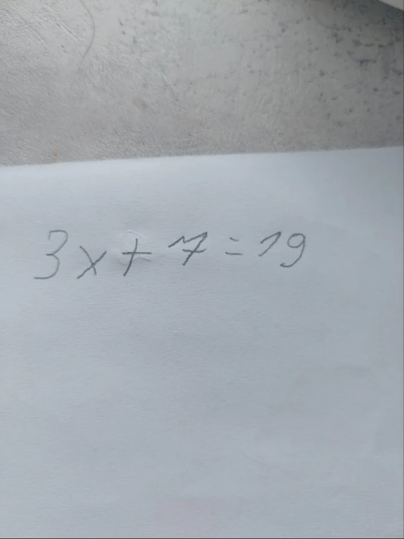 3x + 7 = 19