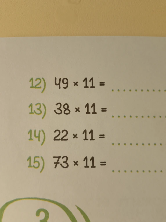 12) 49 * 11 =