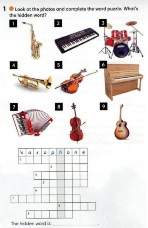 Look at the photos and complete the word puzzle. What's the hidden word?