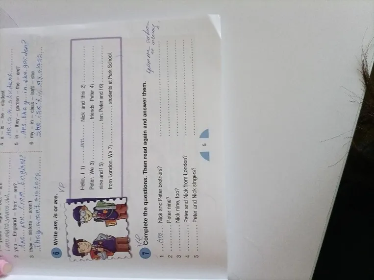 Complete the questions. Then read again and answer them.