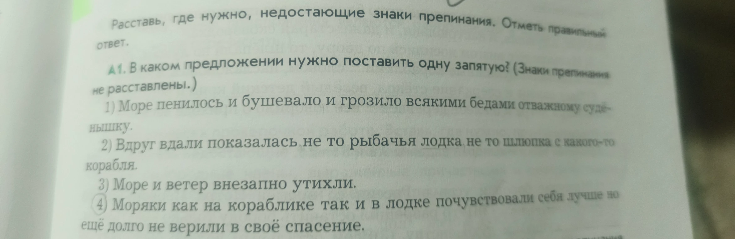 А1. В каком предложении нужно поставить одну запятую? (Знаки препинания не расставлены.)