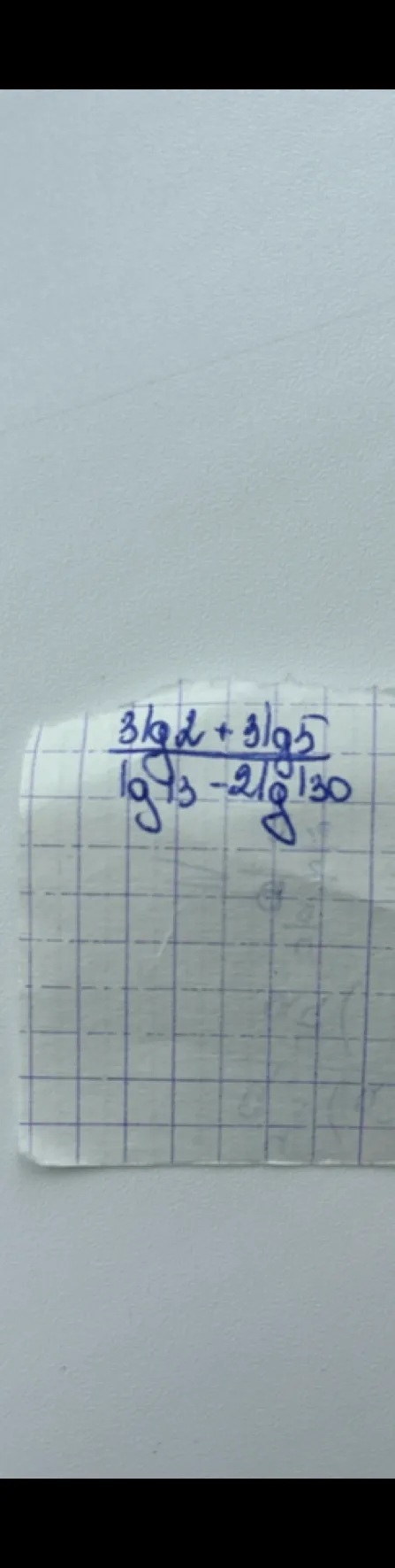 3lg 2 + 3lg 5 / lg 13 - 2lg 130