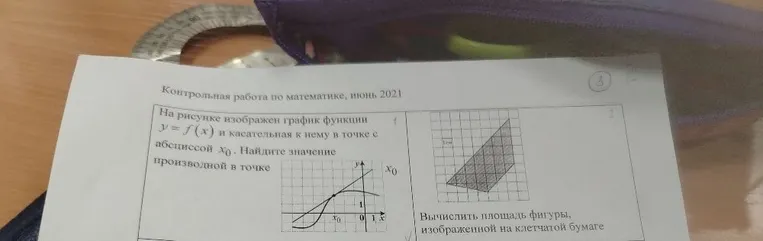 На рисунке изображен график функции y = f(x) и касательная к нему в точке с абсциссой x0.