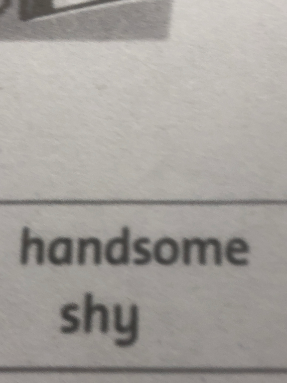 Переведи слова handsome, shy