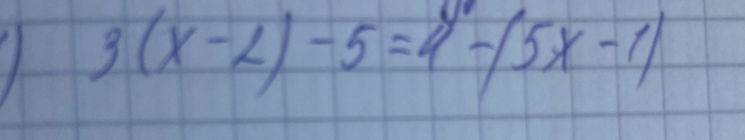 3(x - 2) - 5 = 4 - (5x - 1)