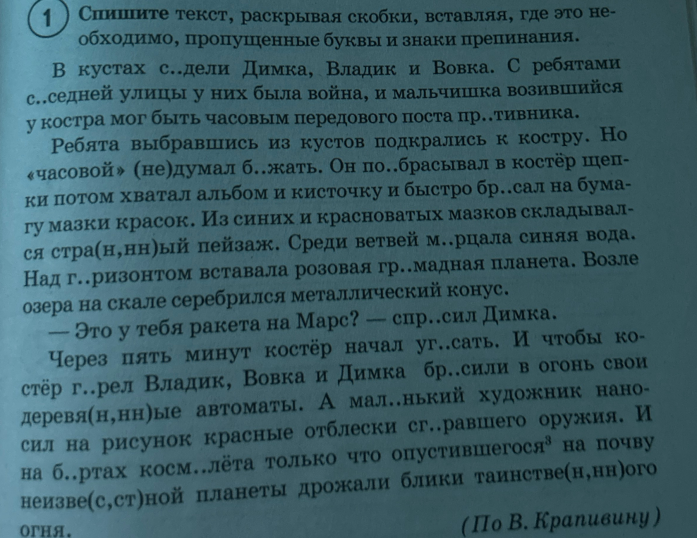 Спишите текст, раскрывая скобки, вставляя, где это необходимо, пропущенные буквы и знаки препинания.