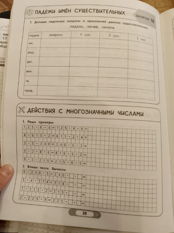 Допиши падежные вопросы и просклоняй данные существительные, педаль, почва, кисель