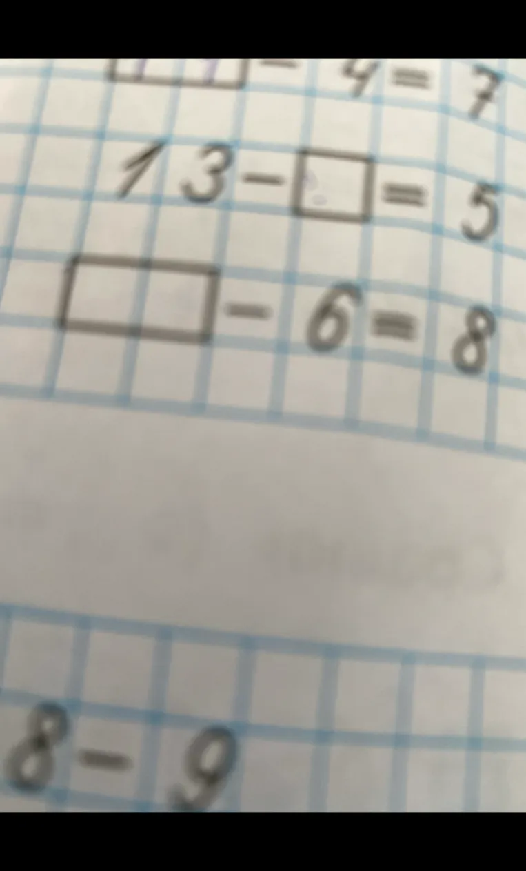 13 - [] = 5