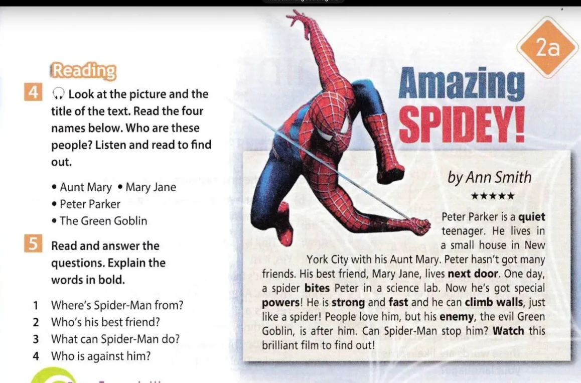 Read and answer the questions. Explain the words in bold.