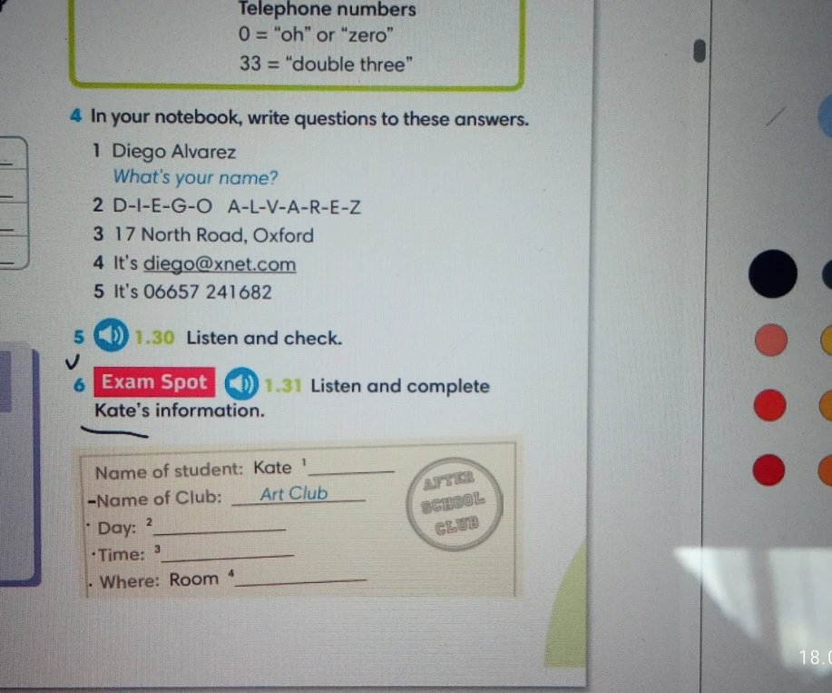 In your notebook, write questions to these answers.