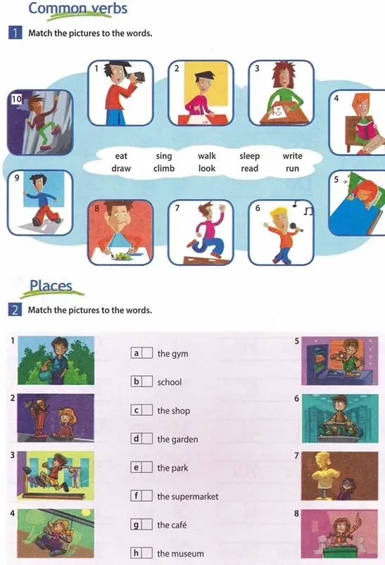 Match the pictures to the words.