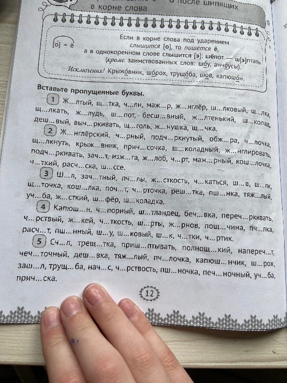 Вставьте пропущенные буквы.