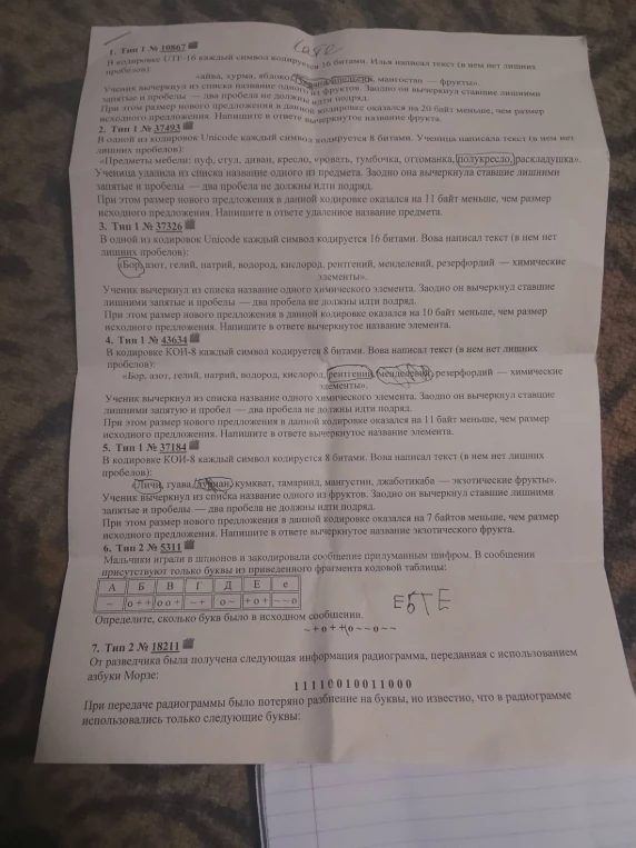 1. Тип 1 № 10867 В кодировке UTF-16 каждый символ кодируется 16 битами.