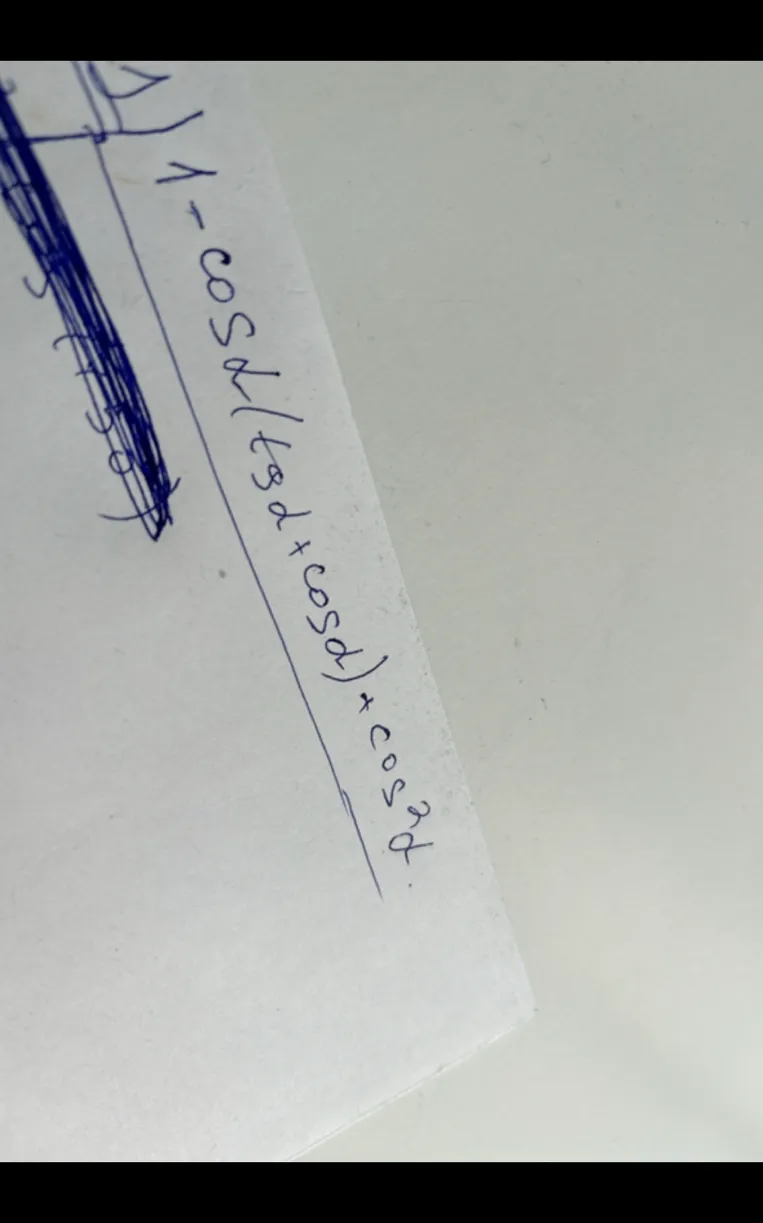 1 - cosα/(tgα+cosα)+cos²α