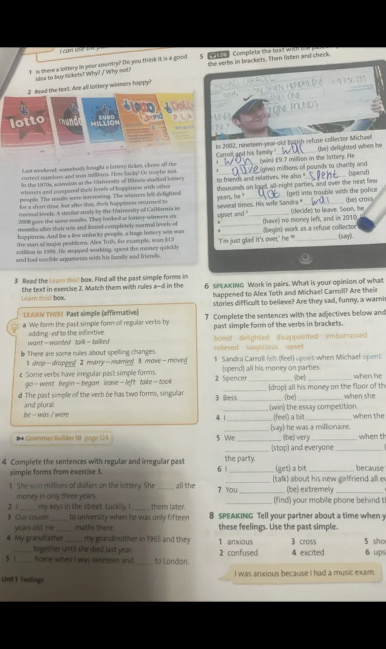 Complete the text with the past simple form of the verbs in brackets.