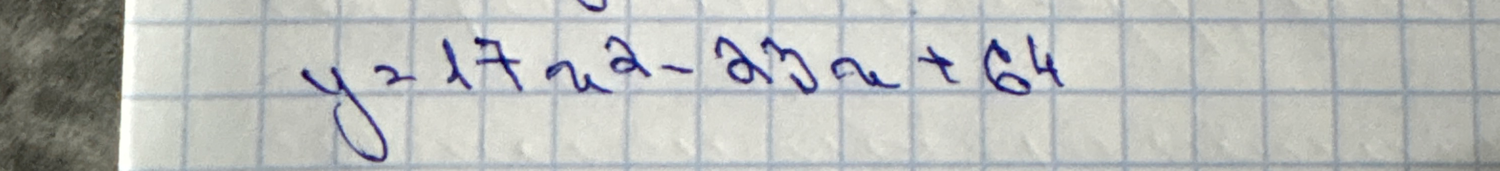 y = 17x^2 - 23x + 64